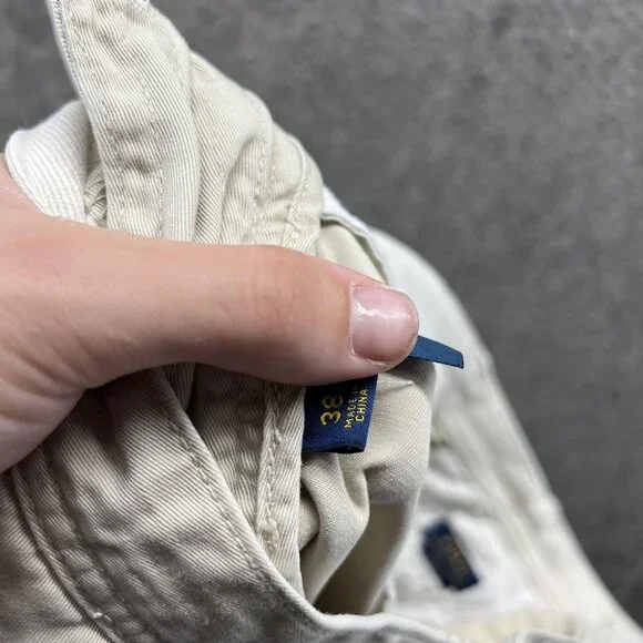 Polo Ralph Lauren Shorts Mens 38 Beige Relaxed Fit Chino Flat Front Summer - Picture 10 of 11
